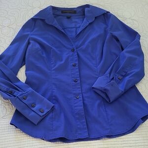Express Blue Button-Up Blouse